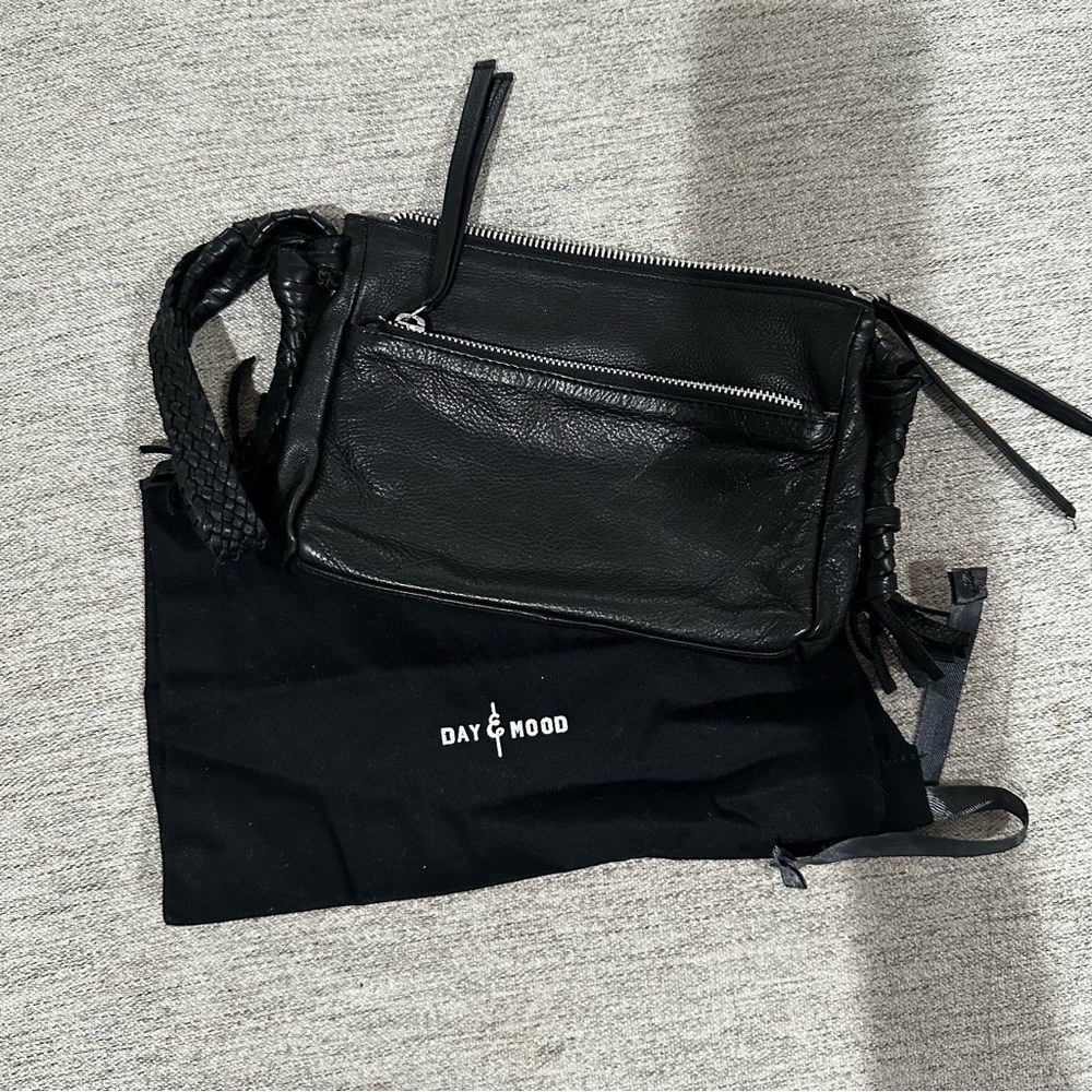 Day&Mood leather handmade clutch/wrist bag. Scandinavian Minimal handbag.